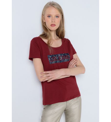 T-shirt à manches courtes Logo Imprimé marron (XS), Casuel, Grenat, Coton, Manche courte, Bordeaux - Lois Jeans - Modalova