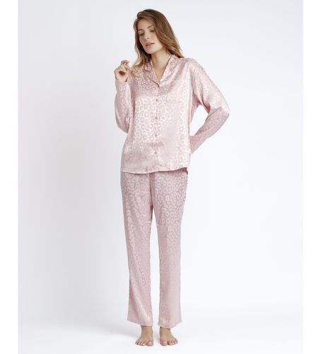 Pyjama manches ouvertes manches longues satin léopard nude (S), Homewear, Coton, Manche longue - Admas - Modalova