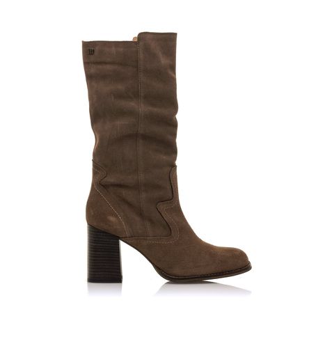 Bottes en cuir marron clair - Hauteur du talon 7cm (36), 5 à 8 cm, Fermeture éclair, Casuel - Mustang - Modalova