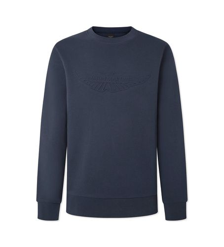 HM581225 Sweatshirt Am Embossed (L), Casuel, Coton, Manche longue, Marine - Hackett London - Modalova