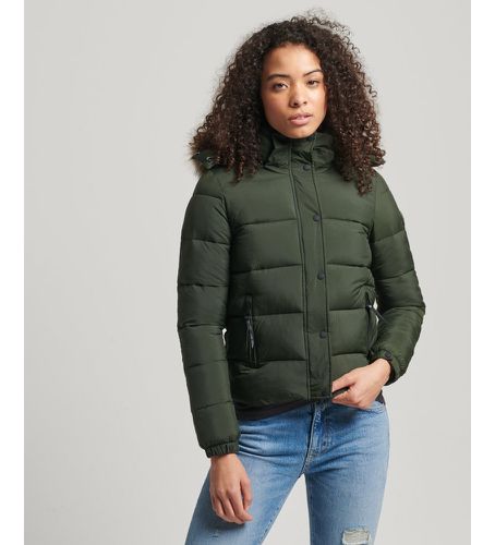 W5011178A Veste courte à capuche en couche moyenne verte (L), Casuel, Polister recyclé - Superdry - Modalova