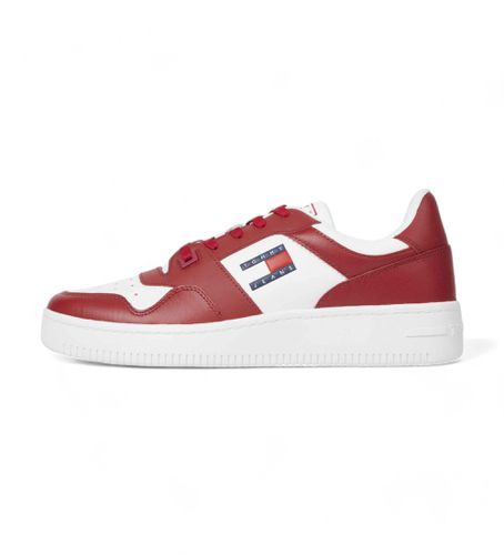 EM0EM01395 Essential Retro Basket Leather Sneakers (43), Cuir, Rouge, Plat, Lacets, Casuel - Tommy Jeans - Modalova