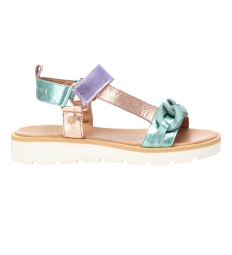 AQUA Sandales 161590 multicolores (37), Cuir, Plat, 1 à 3 cm, Boucle, Casuel, Vert - Carmela - Modalova