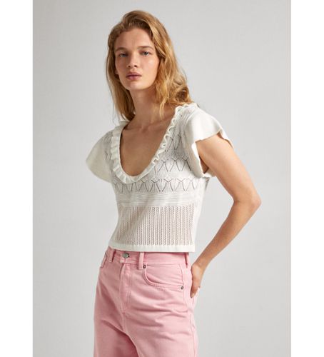 PL702144 Top en maille ajourée (M), Casuel, Polyester, Manche courte - Pepe Jeans - Modalova