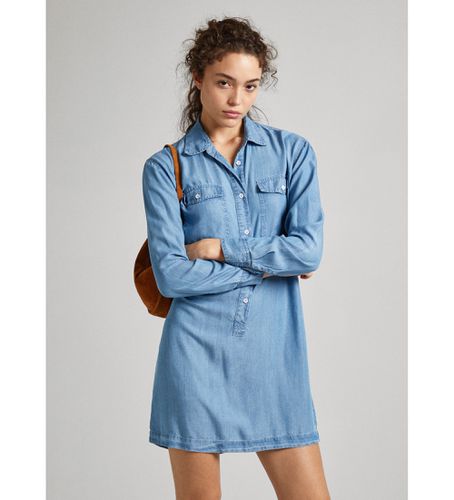 PL953485 Robe Erine bleue (S), Casuel, Manche longue, Lyocell, Durable - Pepe Jeans - Modalova