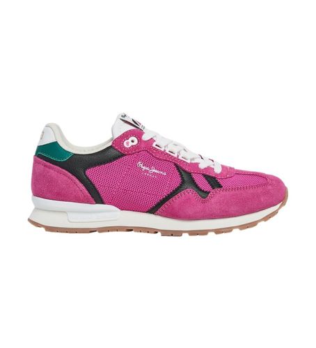 PLS40008 Brit Retro Leather Sneakers (39), Cuir, Plat, Lacets, Casuel, Rose - Pepe Jeans - Modalova