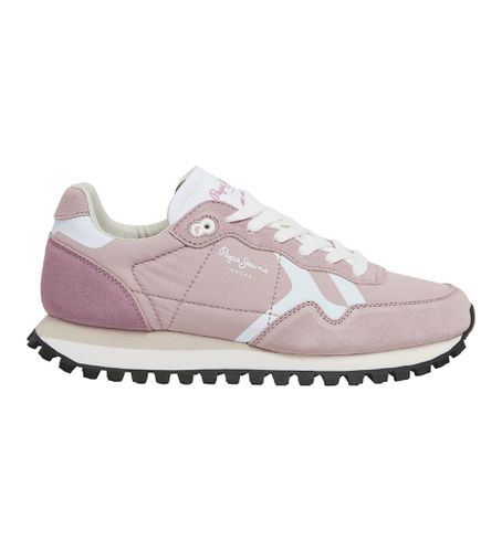 PLS40013 Brit-On Print Leather Sneakers (36), Cuir, Plat, Lacets, Casuel, Rose - Pepe Jeans - Modalova