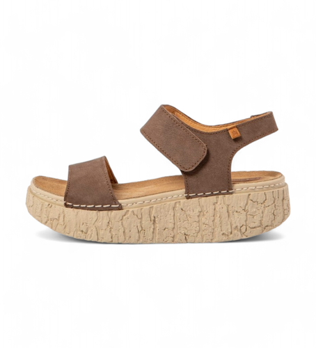 UN005_039 Sandales en cuir N5970 Shinrin marron (36), 3 à 5 cm, Velcro, Casuel - El Naturalista - Modalova