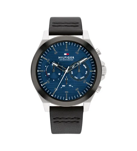 Montre analogique avec bracelet en cuir Acier marin (OSFA), Casuel, Laisse, Marine - Tommy Hilfiger - Modalova