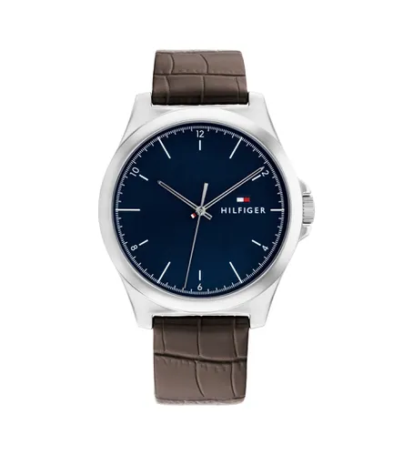 Montre analogique en cuir Steel (OSFA), Casuel, Laisse, Acier inoxidable - Tommy Hilfiger - Modalova