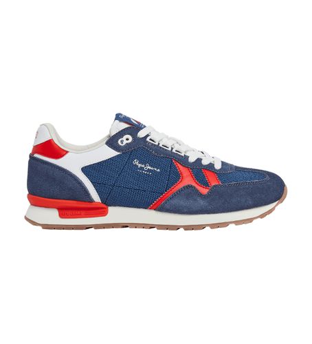 PMS40004 Brit Retro Leather Sneakers (40), Cuir, Bleu, Plat, 1 à 3 cm, Lacets, Casuel, Marine - Pepe Jeans - Modalova