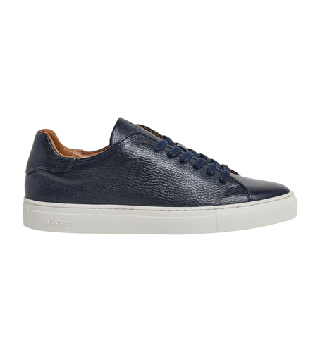 HMS21374 Icon Minimal - Baskets en cuir marine (40), Plat, Lacets, Casuel - Hackett London - Modalova