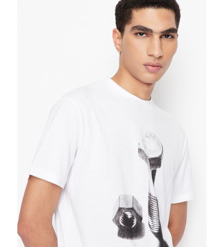 NZTSCZJBVZ1100 T-shirt en maille à coupe régulière (L), Casuel, Coton, Manche courte - Armani Exchange - Modalova