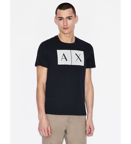 NZTCKZ8H4Z1510 T-shirt Squares (L), Casuel, Coton, Manche courte, Marine - Armani Exchange - Modalova