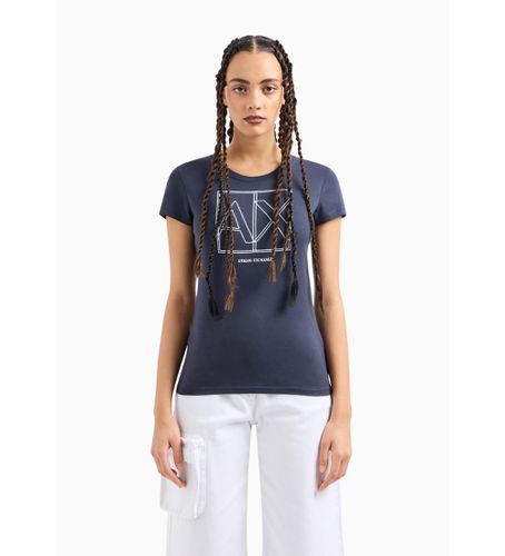 DYT38YJ8QZ1593 T-shirt SS (L), Casuel, Coton, Manche courte, Marine - Armani Exchange - Modalova