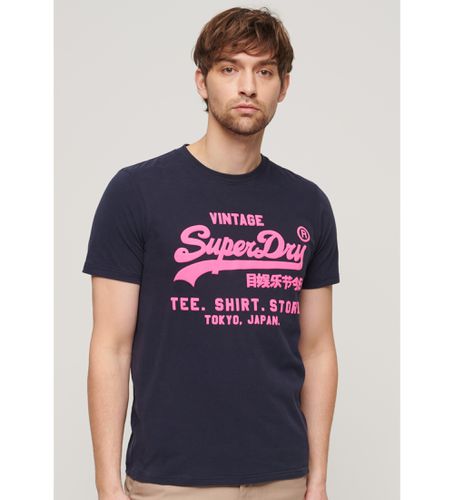 M1011922A T-shirt avec logo Vintage (M), Casuel, Coton, Manche courte, Marine - Superdry - Modalova