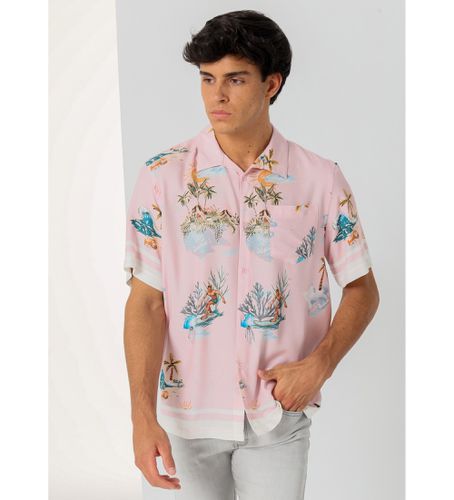 Chemise à manches courtes avec polo imprimé plage (M), Casuel, Viscose, Manche courte - Six Valves - Modalova