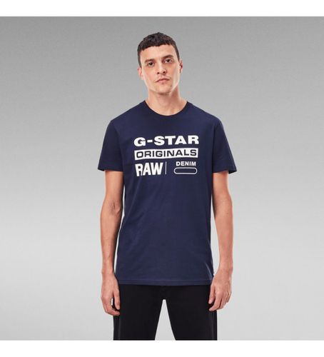 D14143-336-6067 T-shirt Graphic 8 (XXS), Casuel, Manche courte, Le coton biologique, Durable, Marine - G-Star - Modalova