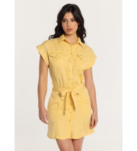 Robe courte boutonnée en tencel avec ceinture à la taille (XS), Casuel, Coton, Manche courte - Lois Jeans - Modalova