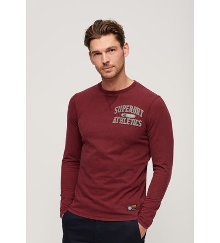 M6010835A Vintage Athletic Long Sleeve T-Shirt (M), Casuel, Coton, Manche longue, Bordeaux - Superdry - Modalova