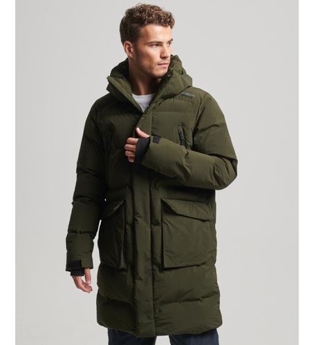 MS311479A Manteau long matelassé avec capuche verte (S), Casuel, Nylon, Manche longue - Superdry - Modalova