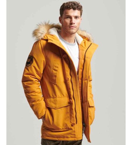 M5011741A Parka à capuche en fausse fourrure Everest Mustard (S), Casuel, Polyester, Moutarde, Durable - Superdry - Modalova