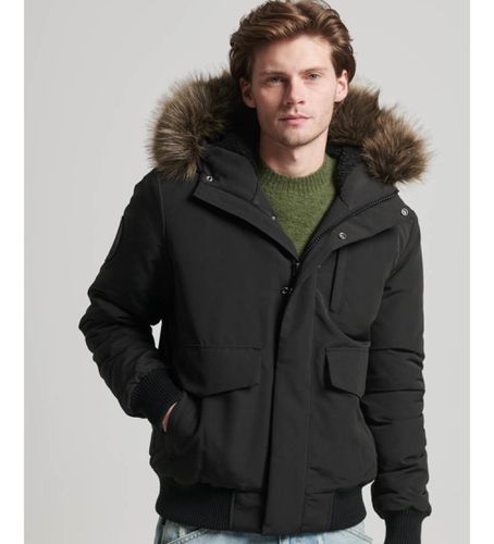 M5011742A Veste bombardier à capuche Everest noire matelassée (M), Casuel, Polyester - Superdry - Modalova