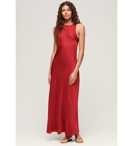 W8011628A Robe midi en satin avec dos olympique (L), Casuel, Viscose, Sans manches / bretelles - Superdry - Modalova