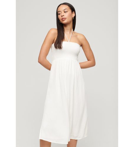 W8011674A Robe de plage midi à volants blancs (S), Casuel, Viscose, Sans manches / bretelles - Superdry - Modalova