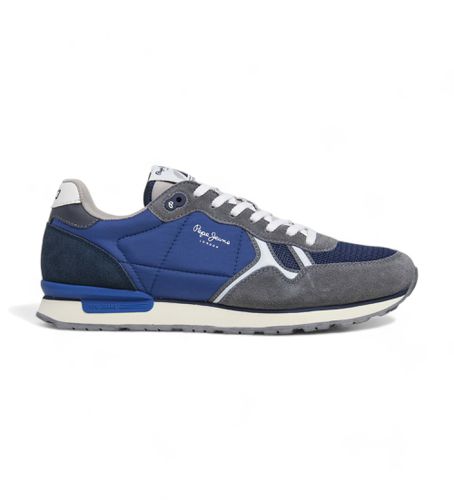 PMS40016 Brit Leather Sneakers Series (42), Cuir, Bleu, Plat, Lacets, Casuel - Pepe Jeans - Modalova