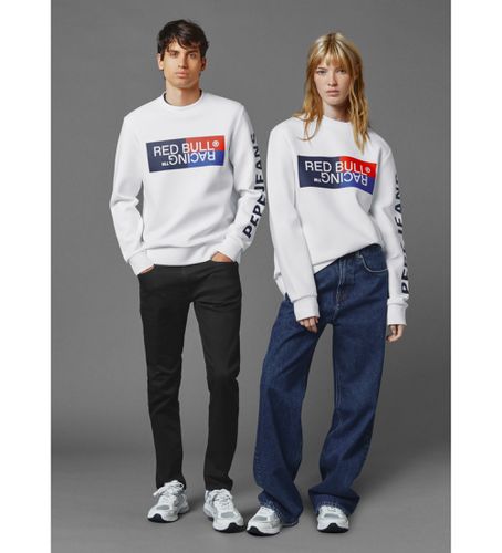 Bull Racing x Pepe Jeans unisex. RU580007 Colour Block Graphic Crew Sweatshirt (S), Blanc, Casuel, Coton, Manche longue - Red Bull Racing x Pepe Jeans - Modalova