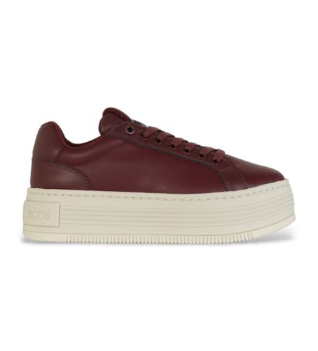 YW0YW01589 Maroon - Baskets basses en cuir (38), 3 à 5 cm, Lacets, Casuel, Grenat - Calvin Klein Jeans - Modalova