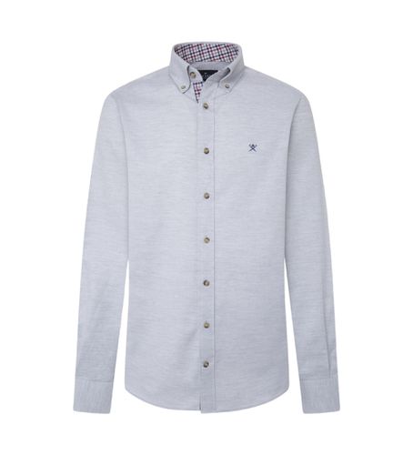 HM3010065 Chemise à bordures en flanelle grise (S), Casuel, Coton, Manche longue - Hackett London - Modalova