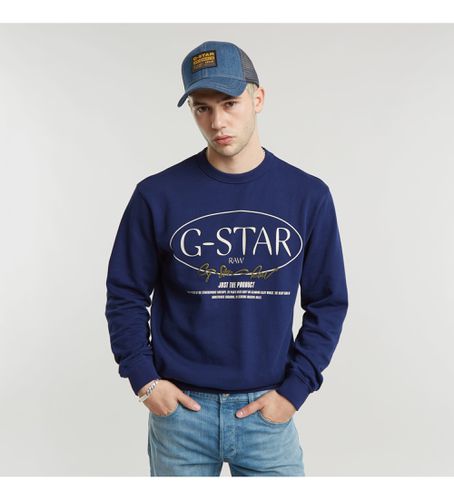 D25100-D257-1305 Circle Graphic Sweatshirt (S), Casuel, Le coton biologique, Durable, Marine - G-Star - Modalova