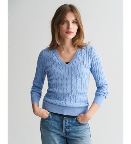 Pull en coton extensible avec col à pointes en maille côtelée (L), Casuel - Gant - Modalova