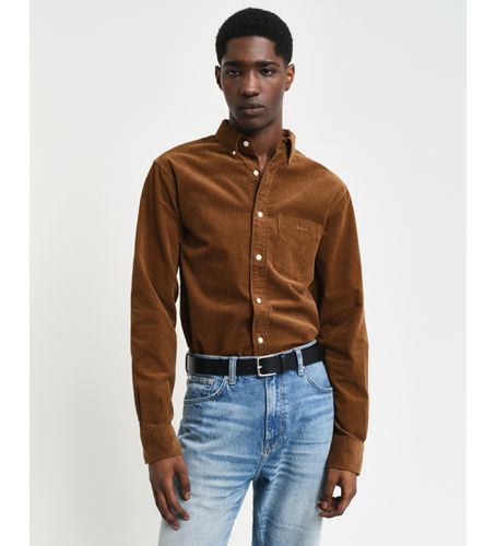 Chemise en velours côtelé, coupe régulière, marron (S), Casuel, Coton, Manche longue - Gant - Modalova