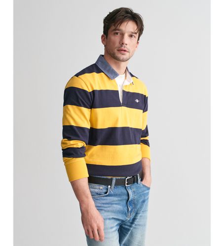 Polo en chambray à rayures jaunes (M), Casuel, Coton, Manche longue - Gant - Modalova