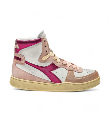 Mi Basket Metal Pigskin Leather Sneakers Used (36), Cuir, Plat, Lacets, Casuel, Rose - Diadora - Modalova