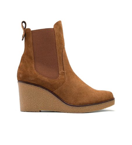 Bottines à semelle compensée en cuir avec élastiques Malena marron (37), 5 à 8 cm, Aucun, Casuel - Porronet - Modalova