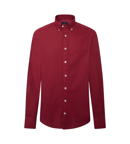 HM3010028 Chemise Ess Gmt Dyed Oxford maroon (M), Casuel, Grenat, Coton, Manche longue - Hackett London - Modalova