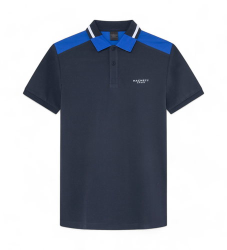 HM563331 Polo Hs Colour Block (XS), Casuel, Coton, Manche courte, Marine - Hackett London - Modalova