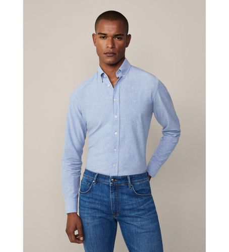 HM3010015 Chemise en lin texturé, bordée de (S), Casuel, Coton, Manche longue - Hackett London - Modalova