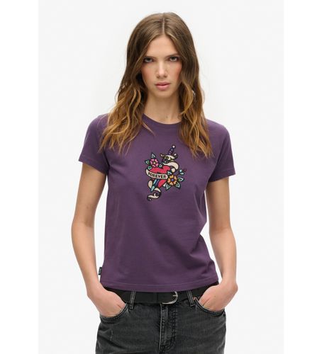 W1011573A Tatouage T-shirt lilas (S), Casuel, Violet, Coton, Manche courte - Superdry - Modalova