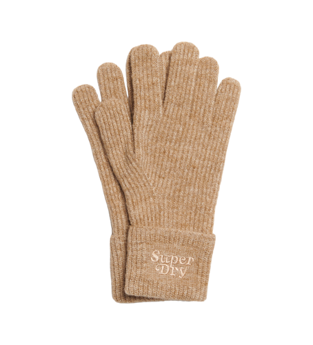 Unisex. Y9310077A Gants tricotés en côtes douces marron (OSFA), Casuel, Polister recyclé, Durable - Superdry - Modalova