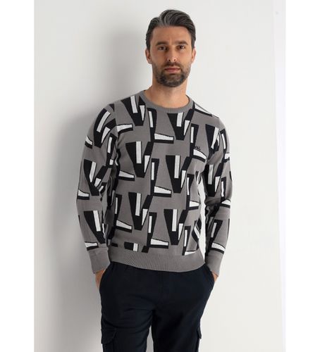 Sweat sans capuche en maille jacquard grise (S), Casuel, Coton, Manche longue - Victorio & Lucchino, V&L - Modalova