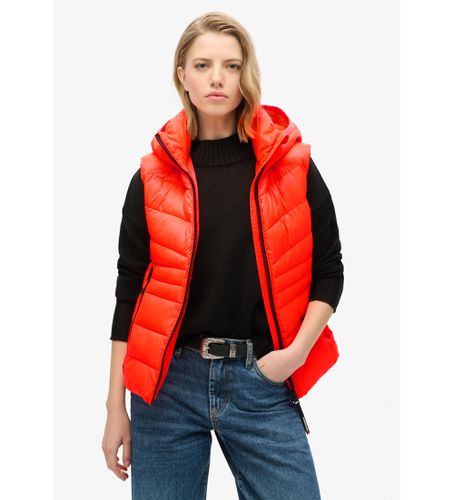 W5011715A Gilet matelassé à capuche Fuji Quilt corail (S), Casuel, Polyester - Superdry - Modalova