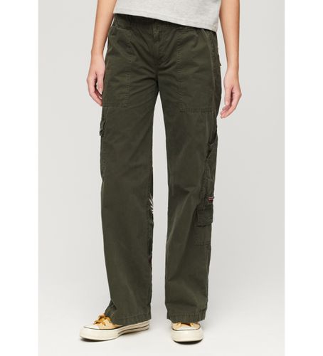 W7011075A Pantalon cargo à taille basse avec broderie verte (26), Casuel, Coton - Superdry - Modalova