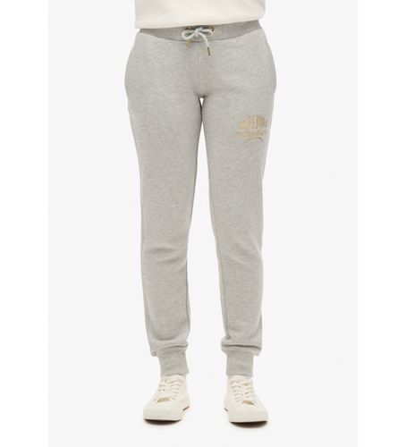 W7011093A Pantalon de jogging avec logo métallique Luxe (S), Casuel, Sport, Gris, Coton, Multisport, Durable - Superdry - Modalova