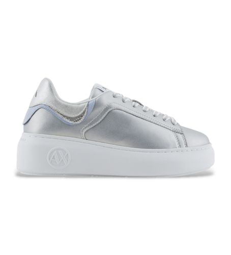 XDX108XV892U279 Baskets en cuir avec logo argenté (40), Plat, Lacets, Casuel - Armani Exchange - Modalova