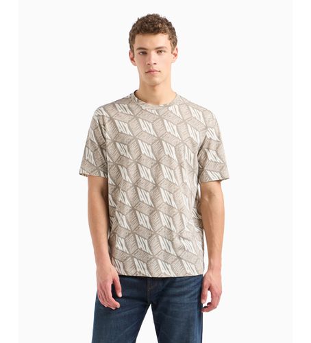 DZTHYZJH4Z27AE T-shirt coupe régulière avec impression 3D en coton ASV (XXL), Beige, Casuel, Manche courte - Armani Exchange - Modalova